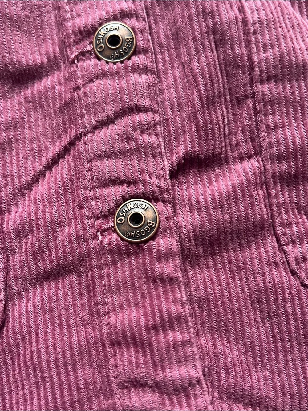 OshKosh B'gosh Plum Corduroy Button-Front Pinafore Dress